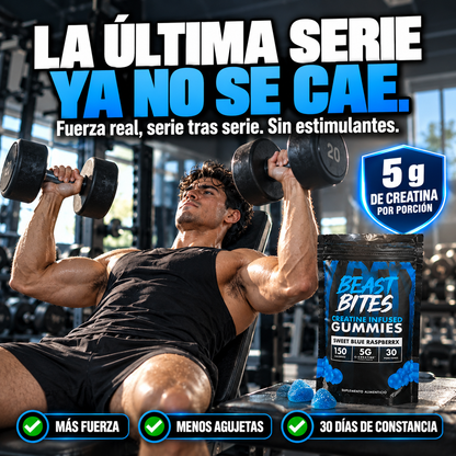 Creatina en Gomitas Beast Bites ™ | Fuerza Diaria En 5 Gomitas