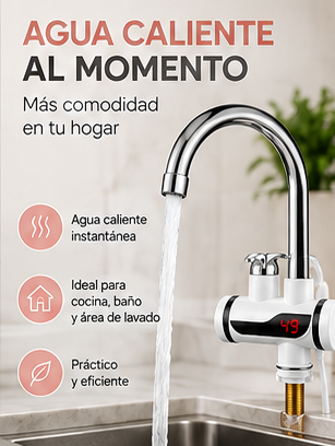 Grifo Eléctrico Instantáneo 110V | Agua Caliente al Instante para Cocina y Baño